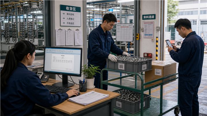 客户来货登记现场