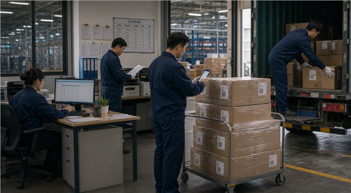 出货扫码装车现场